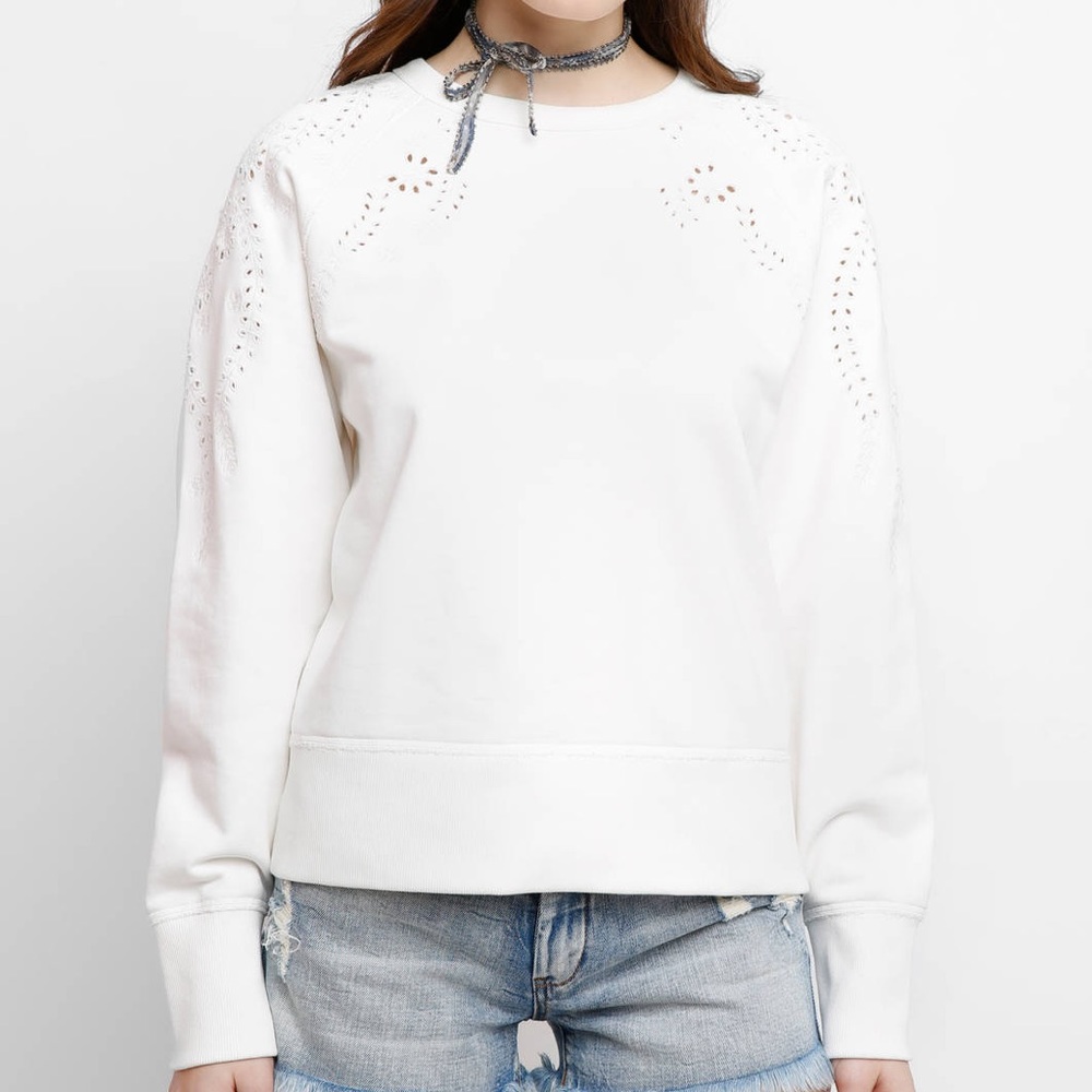 Rag & Bone eyelet white sweater shirt Size M